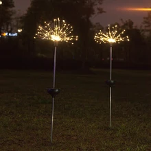 Солнечные 150LED Солнечный свет медная проволока Starburst фейерверк Фея гирлянда садовый свет Рождество открытый декор Путь Газон
