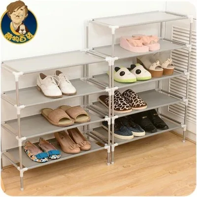 

Wholesale stainless steel multi-function receive racks dormitory shoe Korea multilayer woven simple shoe rack