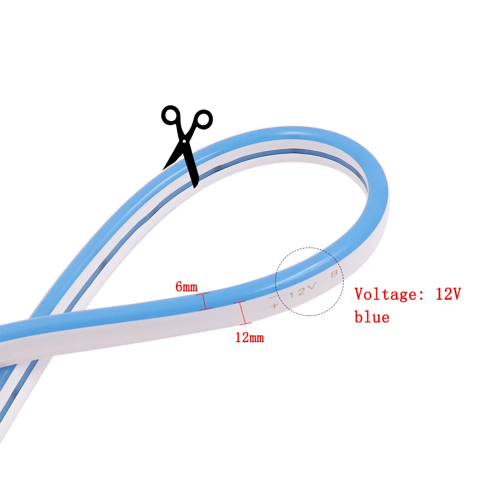DC12V SMD2835 120 светодиодный s светодиодный неоновая лента 6x12 мм светодиодный неоновый лента с разъемом головки постоянного тока водонепроницаемая гибкая неоновая проволочная лента
