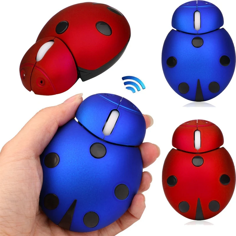 AAAJ 2.4Ghz Beetle Беспроводная Usb игровая мышь милые животные компьютерная без батареи