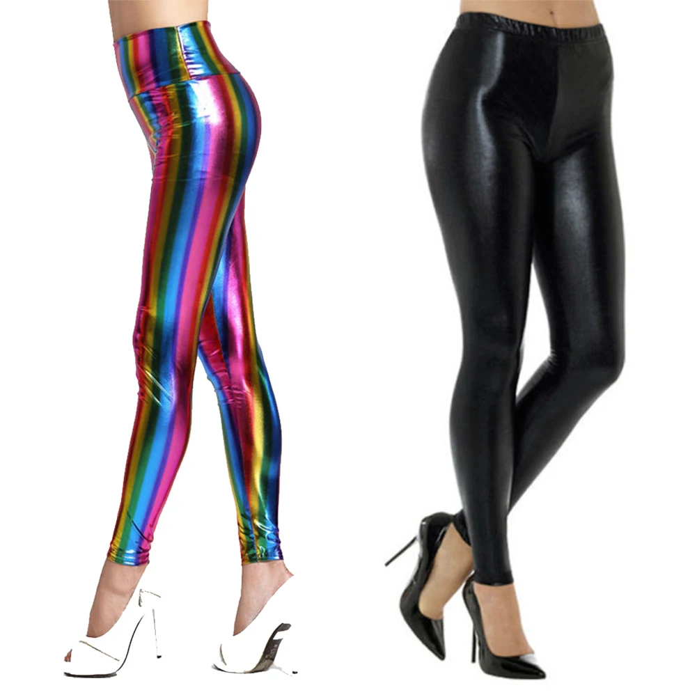 rainbow leather pants