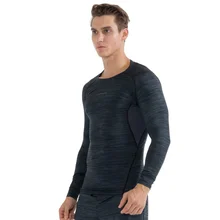 Новинка, футболка для бега, фитнеса, компрессионная, сухая, для бодибилдинга, с длинным рукавом, Мужская футболка, подходит для кросса