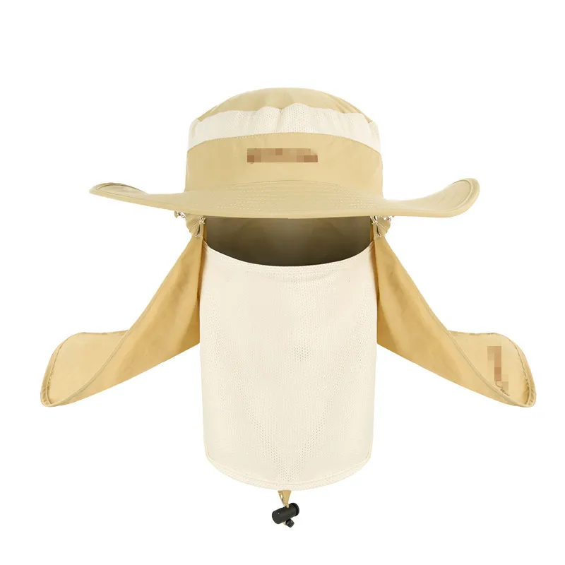 YIFEI водонепроницаемые большие шляпы с широкими полями, новая летняя ветрозащитная Солнцезащитная шляпа SPF 30+ УФ-защита, Рыболовная Шапка, Рыбацкая шапка - Цвет: khaki
