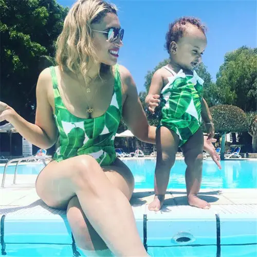 

Family Matching Outfits Mother Daughter Women Kid Baby Girls Floral Bikini Swimwear Swimsuit Beach