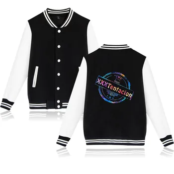 

2019 Hot Autumn and winter rapper XXXTentacion printing fashion men and women hoodies baseball uniform Women's Plus Size 4XL