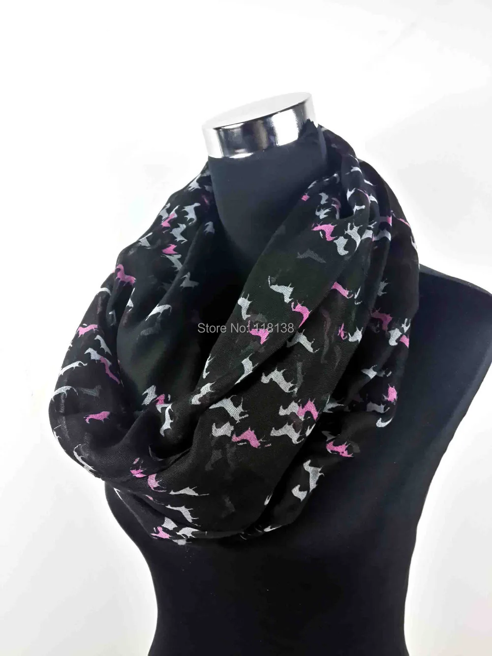 

Horse Animal Print Infinity Scarf Snood Cowl Loop Women's Party Event Accessories Gift for Her, Free Shipping