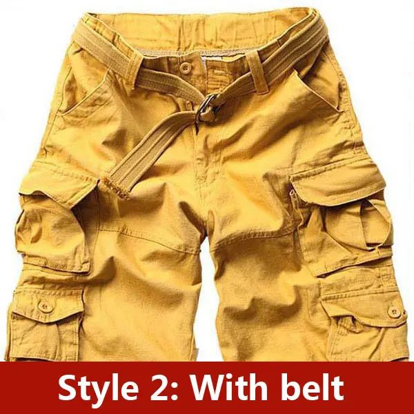 Лето Новое поступление мужские шорты Карго, хлопковые короткие штаны дизайнерские камуфляжные брюки 11 цветов Размер S M L XL XXL XXXL C888 - Цвет: 2 Yellow