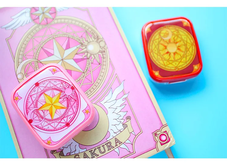 Японский аниме Cardcaptor искатель карт Sakura CLOW карты контактные линзы очки коробка для кормящих с зеркалом косплей реквизит