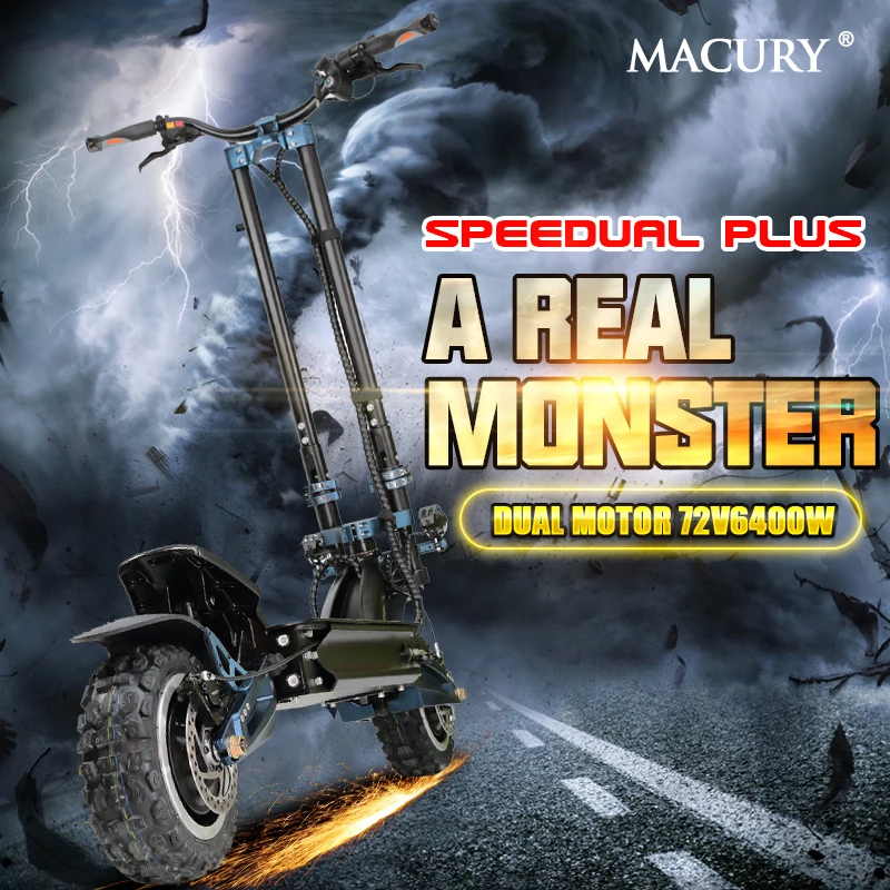 Macury Speedual Plus 11 дюймов двухмоторный электрический скутер ZERO 11X 72V внедорожный E 110