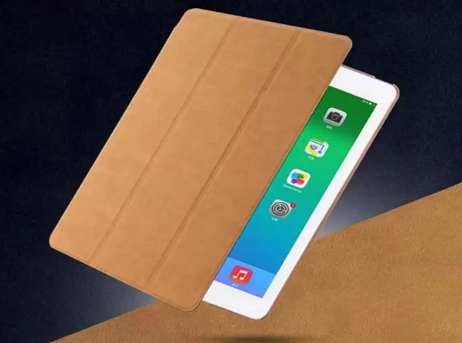 Deerskin Grain Tablets Case For iPad 568 9.7'' Smart Wake Sleep PU+PC Cases Tri-folded Protective Cover For iPad 9.7 2018 Case-3