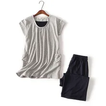 Повседневная Женская домашняя одежда Весенняя новая типографская печать, хлопок пижамы женские хлопковые пижамы