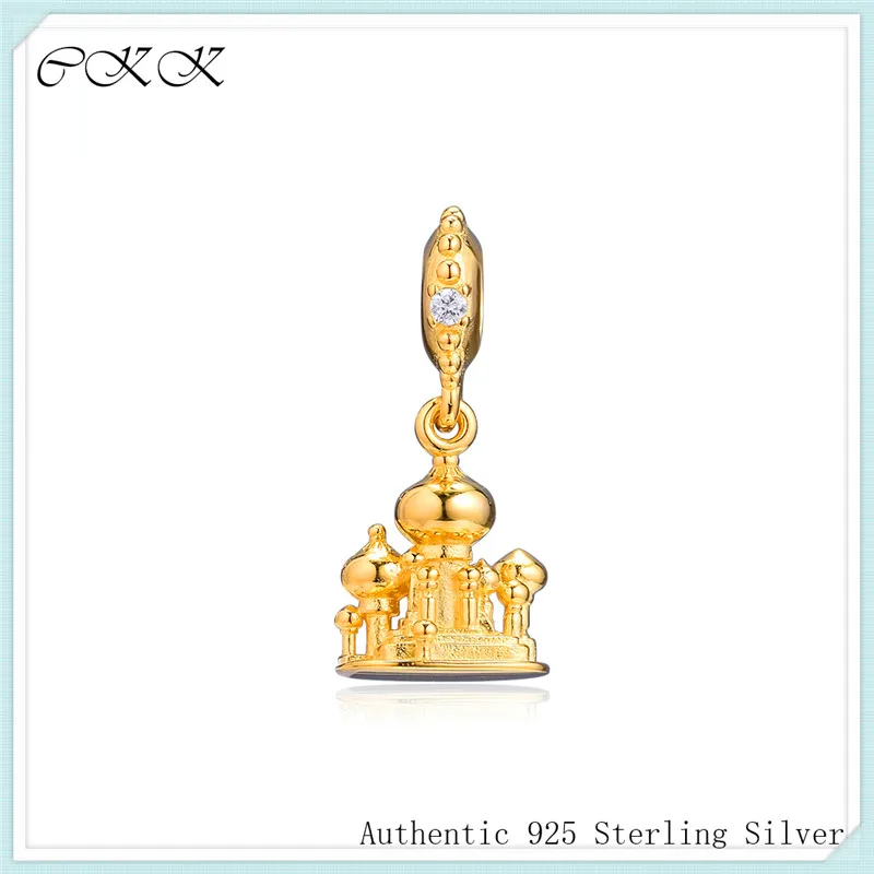 

Fit Pandora Charms Bracelets 100% 925 Sterling Silver Agrabah Castle Dangle Charm Beads for Jewelry Making DIY Kralen PSH046