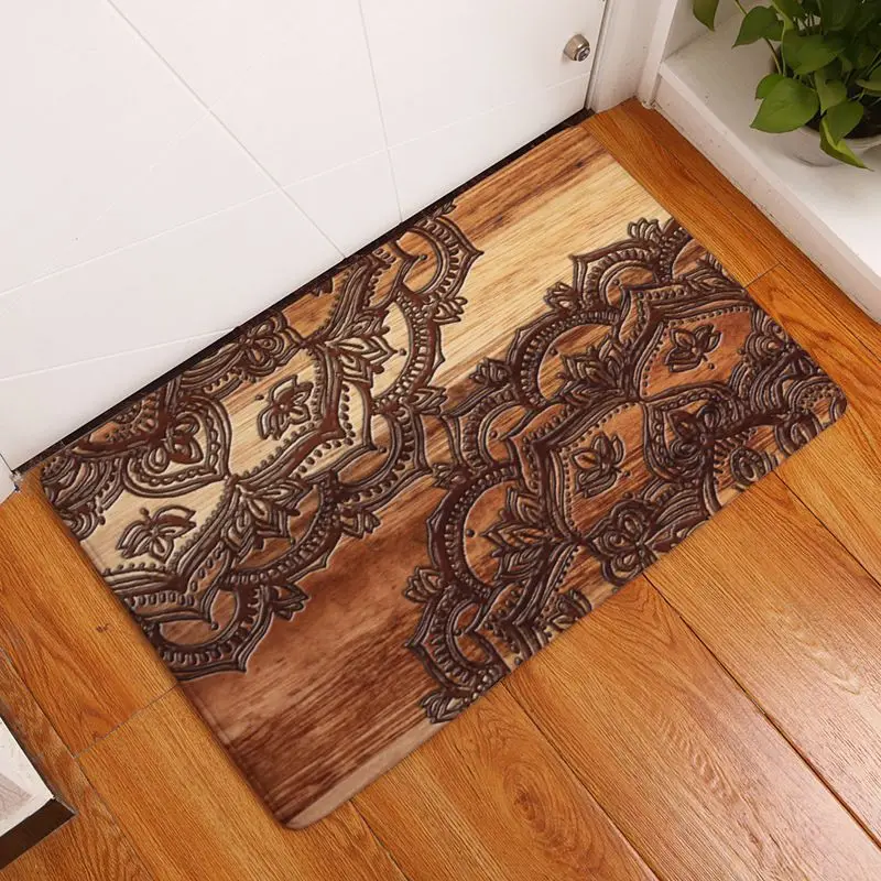 Современный простой стиль Коврики мандала цветок коврики с принтом Противоскользящий напольный коврик кухня гостиная открытый коврик передняя дверь коврик