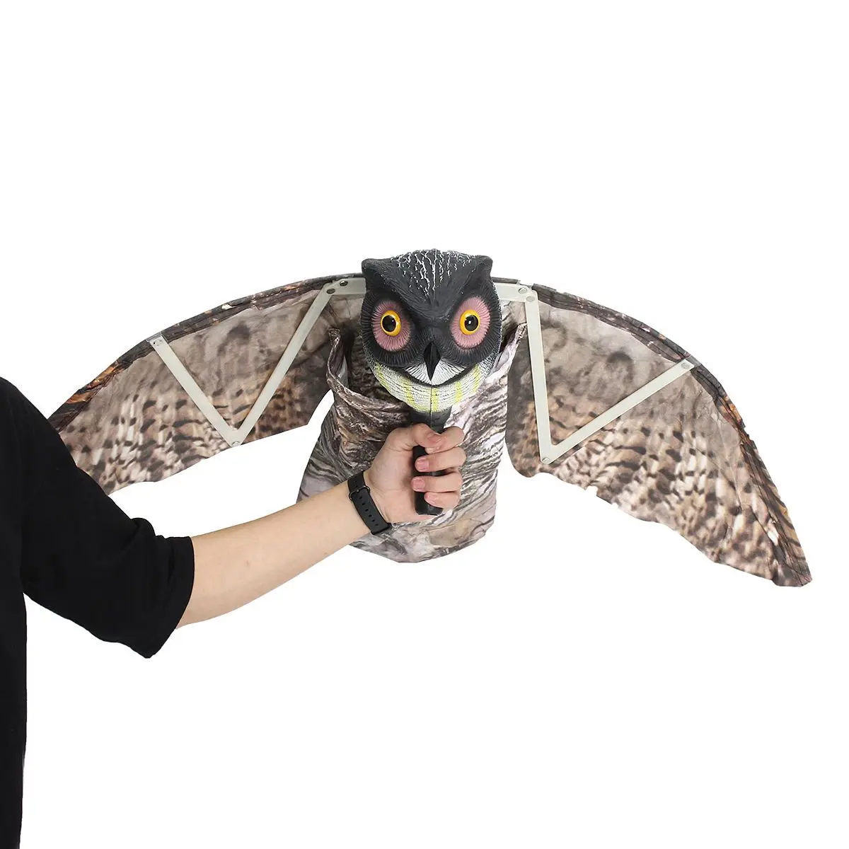 1pc Fake Prowler Owl With Moving Wing Bird Proof Repellent Garden Decoy Pest Scarer Sparrow Bird Control Supplies