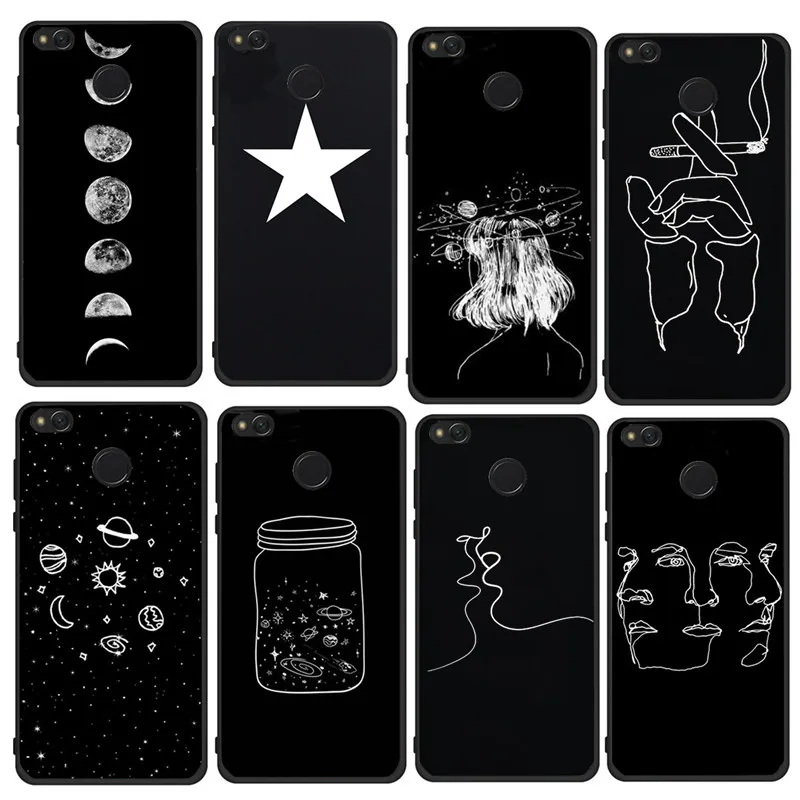 

Case For Xiaomi Mi A1 5X Redmi Note 4 4X 4A Moon Star Phone Case Soft TPU Cover For Redmi 5A Accessory Funda
