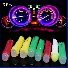 5 Pcs Led Car Dashboard Light Car Styling Car Light Bulb T5 3D Astigmatism COB Indicator Car Door/underglow Projector  Light