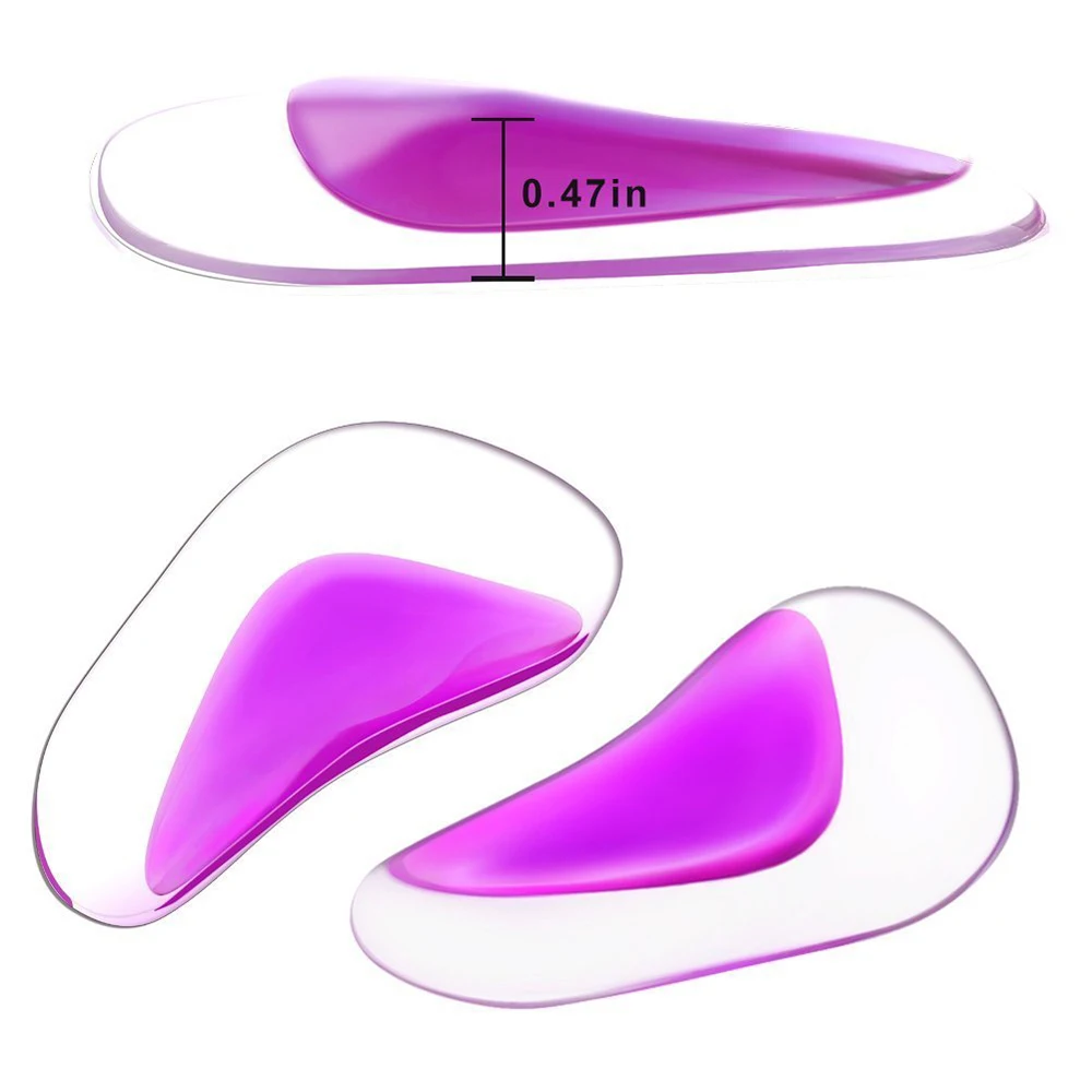 2 Pairs Silicone Gel Insoles Relieve Foot Pain Protectors Silica Arch