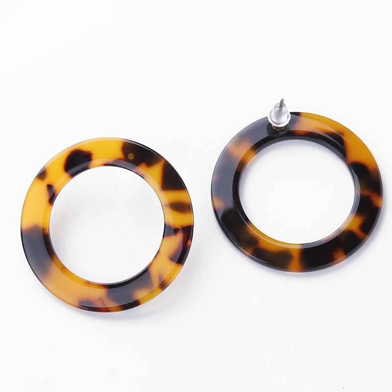 

Acrylic Tortoiseshell Brincos Earrings for Women Round Stud Earring For Women Elegant Design Jewelry Birthday Gift pendientes