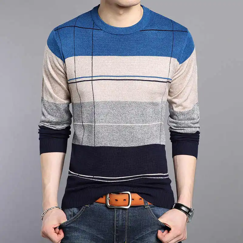 Riinr кашемировый шерстяной свитер мужской осенне-зимний пуловер узкий мужской с узором «ромбиками» v-образный вырез Pull Homme Рождественские свитера - Цвет: blue