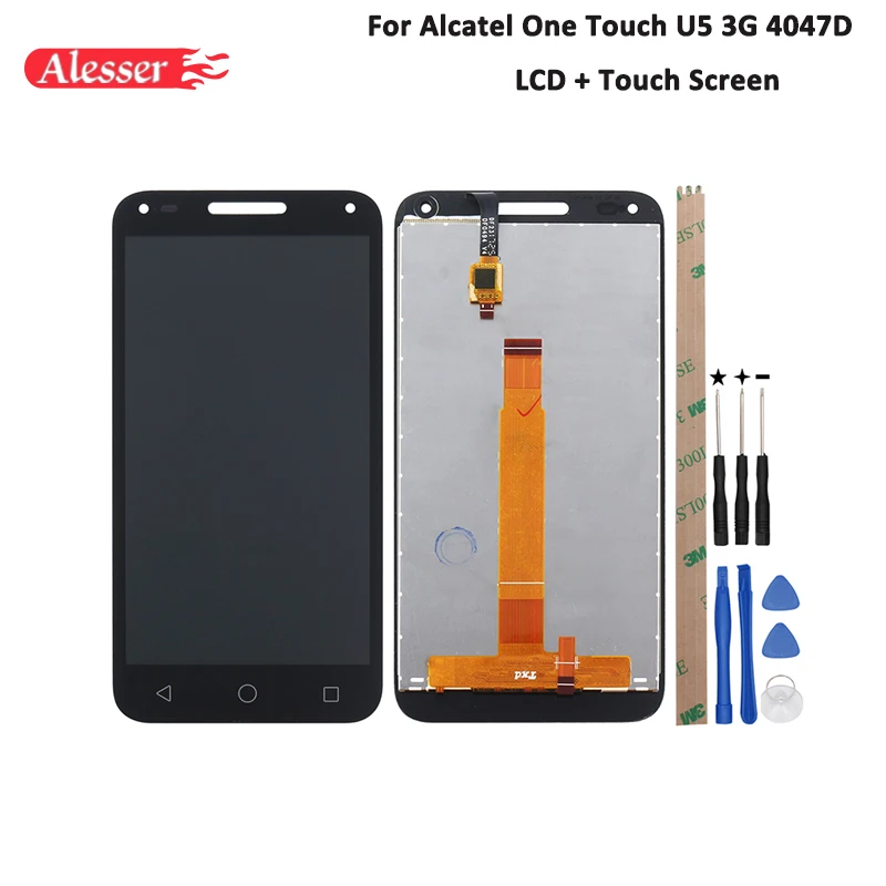 

Alesser For Alcatel One Touch U5 3G 4047D LCD Display And Touch Screen Assembly With Tools For Alcatel One Touch U5 Phone 5.0''