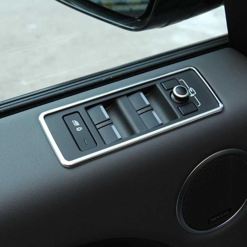 

4pcs/set Chrome Window Lift Button Panel Trim For Land Rover Range Rover Sport RR Sport Auto Car Accessories 2014+
