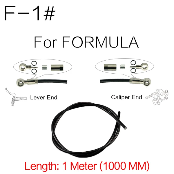 Гидравлический шланг дискового тормоза с иглой, оливковым и банджо набор, для SHIMANO, AVID, SRAM, FORMULA и Magura гидравлический тормоз - Цвет: F-1 1.0 Meter