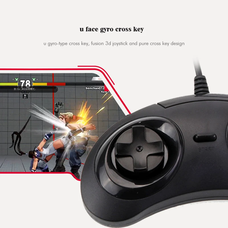 Для SEGA бытие/MD2 Y1301 usb геймпад игровой контроллер 6 кнопок USB держатель джойстика