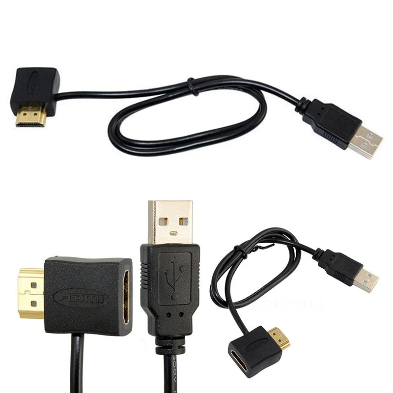 HDMI Male Female A/V Adapter 50cm/1.6ft with USB 2.0 Power Supply Connector JR Deals