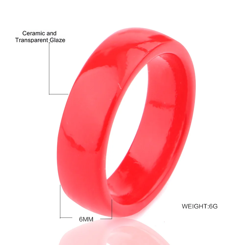 Wedding Rings Finger Rings Womens Ring Jewelry Rings 6mm Smooth Ceramic For Women Simple Style Party Gift