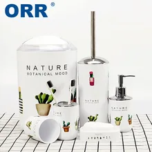 Набор для ванной комнаты, 6 шт., аксессуары, мыльница, мусорное ведро, держатель для щетки bano ORR