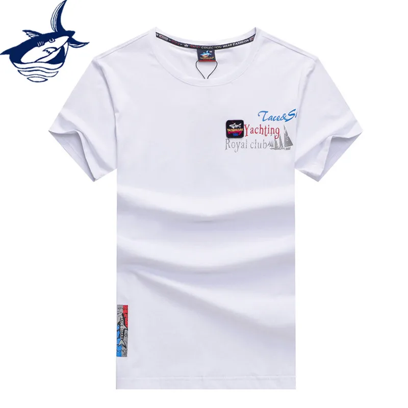 

Hot Sale Summer High Quality Men's t shirts Elegant Royal Club Ocean Casual Cotton tshirt Brand Tace & Shark t-shirt Shark Print