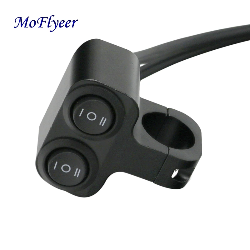 

MoFlyeer 22mm Aluminum Alloy Motorcycle Handlebar Control Switch Button Motorbike Headlight Hazard Brake Fog Light Switches