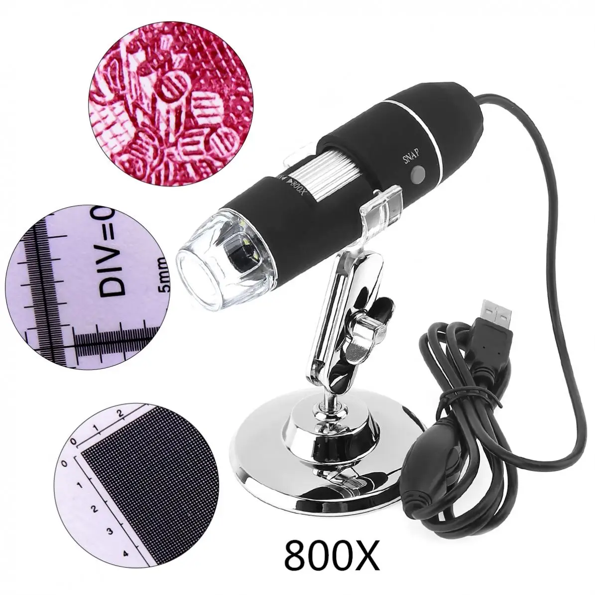 Sale Portable 800x USB Adjustable Handheld Digital Microscope with Stand and 8 LED Light for