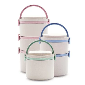 

Microwave Lunch Box Japanese Bento Box Wheat Straw Food Container Box For Workers Portable School Students Picnic Lunch Box