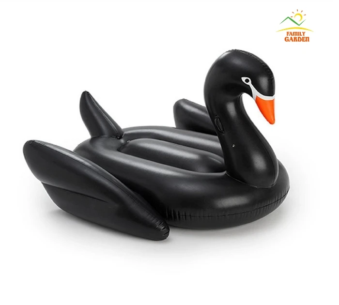 1.9m 75inch Giant Rideable Black Swan Toy Inflatable Float Swimming