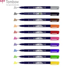 Tombow Fudenosuke цветные кисти для каллиграфии ручки для ручного письма художественный маркер цветная ручка для рисования Bullet Journal Design товары для рукоделия