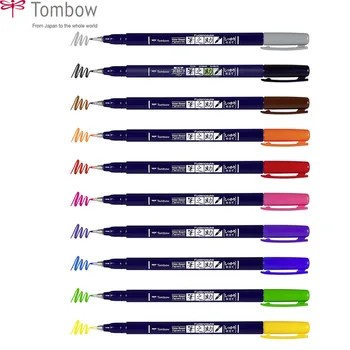 

Tombow Fudenosuke Colour Brush Calligraphy Pens Hand Lettering Art Marker Colored Drawing Pen Bullet Journal Design Art Supplies
