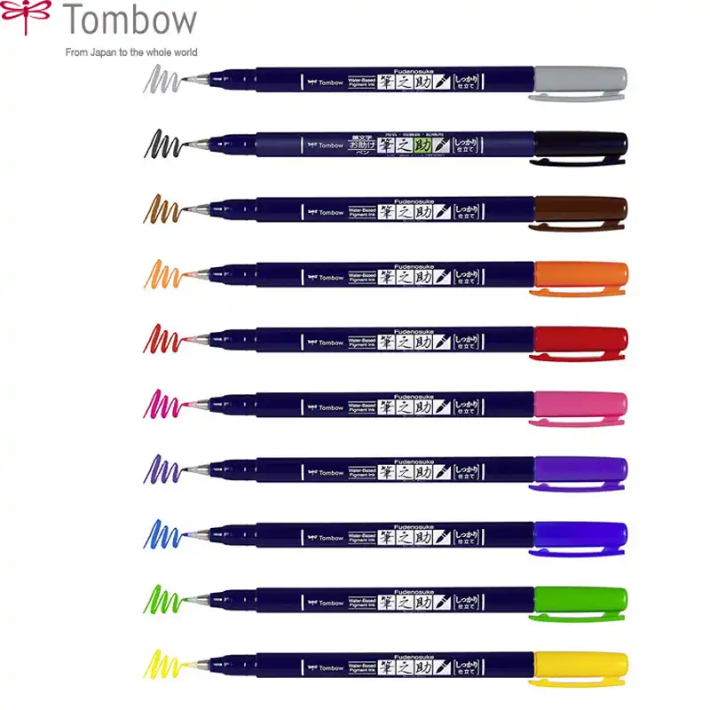 Tombow Fudenosuke Colour Brush Calligraphy Pens Hand Lettering Art