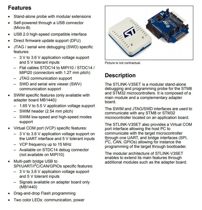 1 шт х STLINK-V3SET на базе STM8S STM32 программист 5В USB 2,0 JTAG DFU Аутентичные не клон ST LINK V3