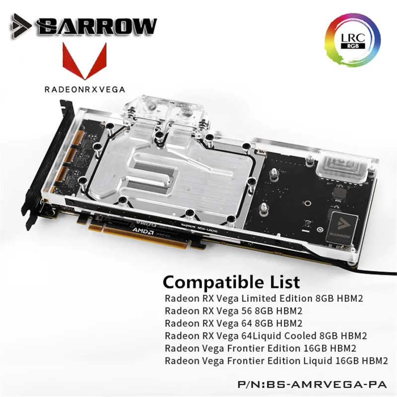 

Barrow GPU Water Block For AMD Radeon RX VEGA Water Cooling Radiator BS-AMRVEGA-PA