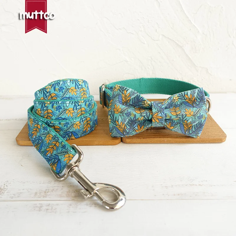 50 шт./лот MUTTCO галстук-бабочка ошейник для домашних животных аксессуар лист