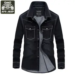 AFS JEEP Брендовые мужские рубашки из чистого хлопка больших размеров 4XL рубашка в стиле милитари для мужчин повседневные рубашки Camisa Masculina с