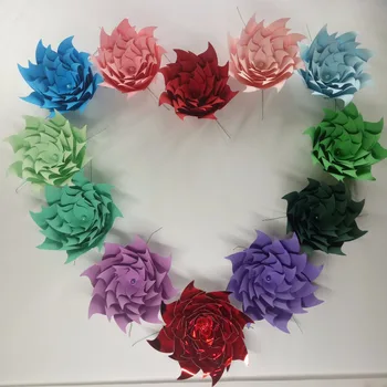 

2018 Unique Giant Paper Flowers Wedding Backdrop Hotel Shopping Mall Nursery Deco Fashion and Trade Show Decoration
