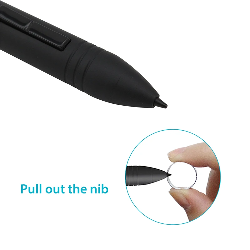HUION-펜 80 그래픽 태블릿 펜 디지털 펜, 충전식 펜 블랙-P80