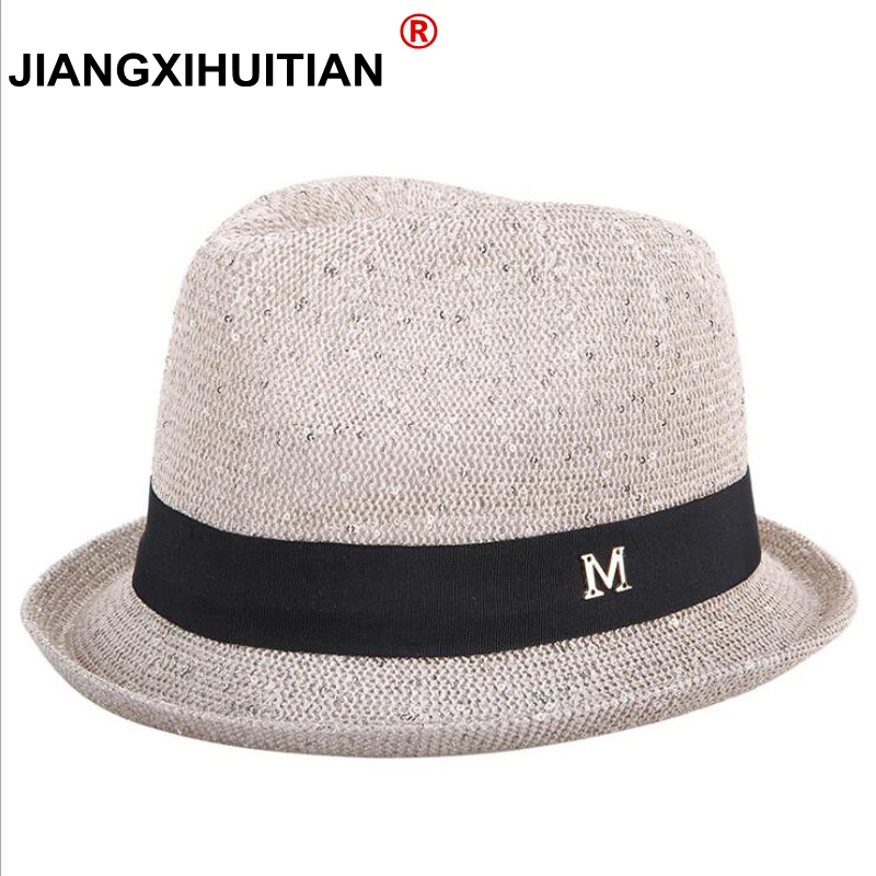 

2018 Fashion Summer Straw women Beach Sun Hats Trilby girls Sequins Cap Sunhat Beach Sun Straw Panama Hat