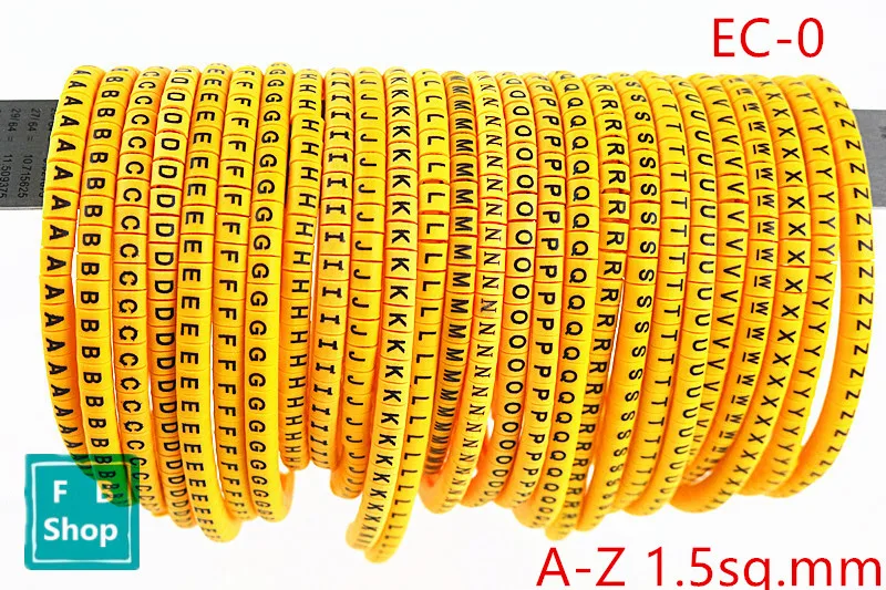 650 шт EC-0 1.5sq.mm A-Z ABCDEFGHIJKLMNOPQRSTUVWXYZ английские буквы гибкие печатные трубки этикетки Сетевой провод Кабель маркер