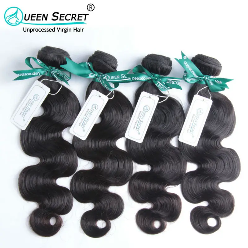 

Queen Secret hot sale hair products no shedding no tangled free shipping 5pcs a lot 6A Brazilian body wave soft hair extensions