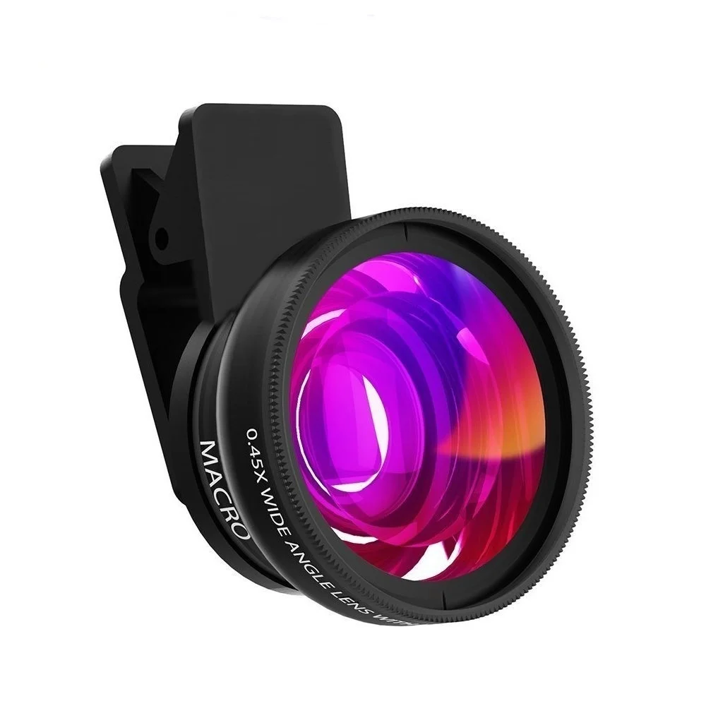 Tongdaytech Mobile Phone Lens 0.45x Super Wide Angle 12.5x Super Macro HD Camera Lens For iPhone 8 7 6 XS Huawei Xiaomi Samsung afbeelding