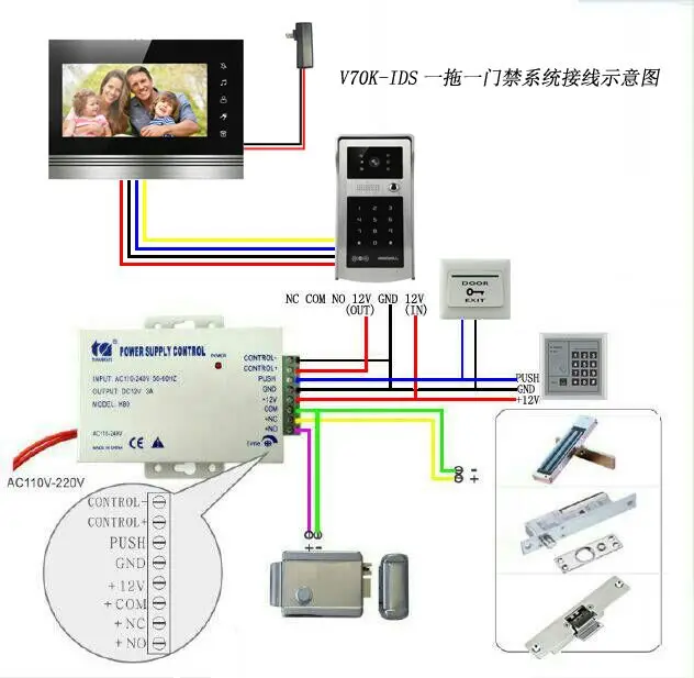 7 дюймов TFT-LCD hd экран проводной видеодомофон системы для Вилла 2 Мониторы с одним из металла открытый блок RFID и пароль разблокировки двери