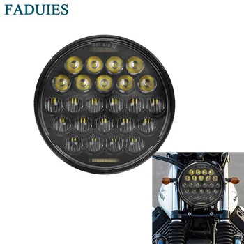 

FADUIES 2019 New Brightest DOT Approved 45W 5D LED Chips 5-3/4" 5.75" Round LED Headlight for Motorcycles